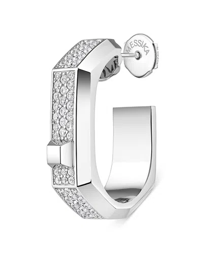 Messika 18k Gold Moderniste Single Pave Diamond Hoop Earring, 0.25 Tcw In Red