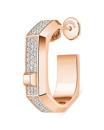 Messika 18k Gold Moderniste Single Pave Diamond Hoop Earring, 0.25 Tcw In White