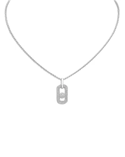 Messika 18k Gold Move Classique Diamond Cisele Pendant Necklace, 0.20 Tcw In Silver