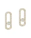 Messika 18k Gold Move Uno Diamond Pave Oval Statement Earrings