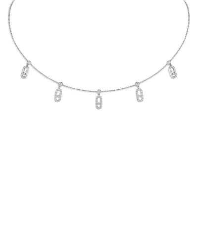 MESSIKA 18K GOLD MOVE UNO DIAMOND PAVE PAMPILLE CHOKER NECKLACE