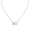 Messika 18k Gold So Move Diamond Oval Pendant Necklace, 17.71 In Silver
