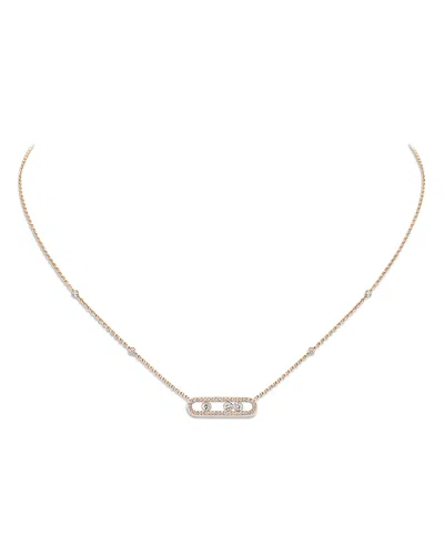 Messika 18k Rose Gold Diamond Baby Move Necklace, 17.7