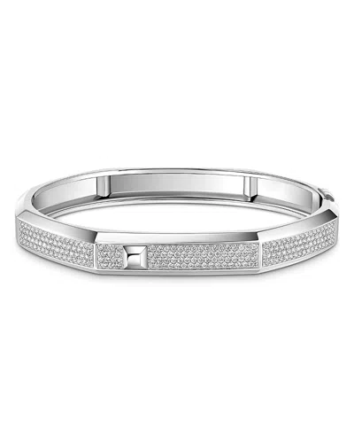Messika 18k White Gold Diamond Moderniste Pave Bangle Bracelet In Metallic