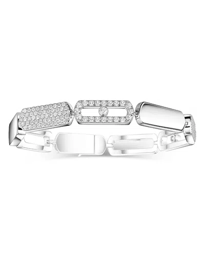 Messika 18k White Gold Imperial Move Diamond Link Bracelet In Silver