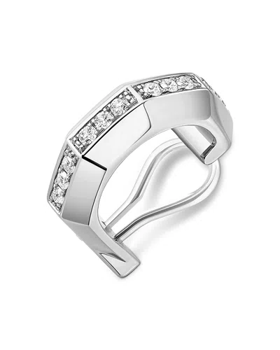 Messika 18k White Gold Moderniste Pave Diamond Single Clip Earring, 0.05 Tcw In Silver