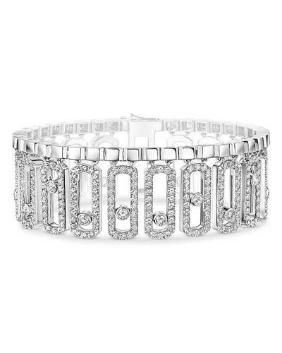 Messika 18k White Gold Move Iconica Diamond Openwork Link Bracelet In Metallic