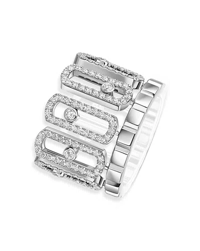Messika 18k White Gold Move Iconica Diamond Statement Ring In Metallic