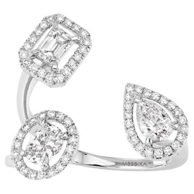 Pre-owned Messika 18k White Gold My Twin Trilogy Ring, Three Diamonds, France