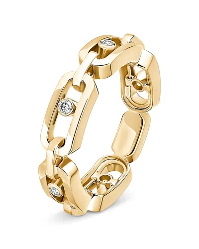 Messika 18k Yellow Gold Diamond Move Link Ring In Brown