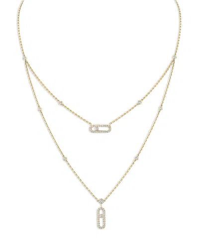 Messika 18k Yellow Gold Diamond Move Uno Layered Necklace, 17.7