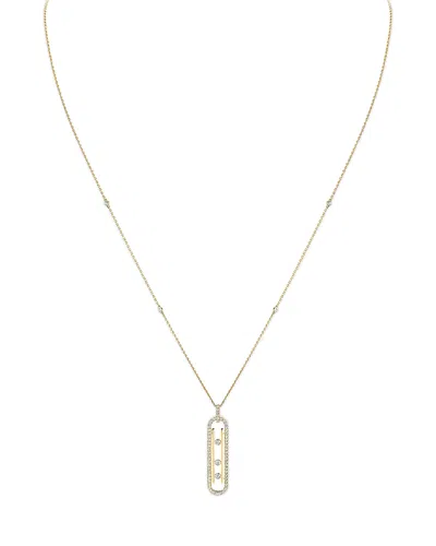 Messika 18k Yellow Gold Move 10th Birthday Diamond Oval Long Pendant Necklace, 31.4