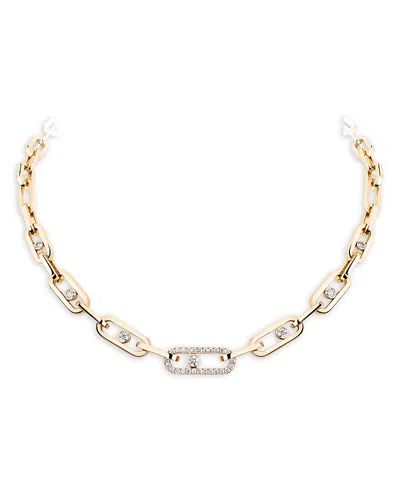 Messika 18k Yellow Gold Move Link Diamond Chain Adjustable Necklace, 17.7