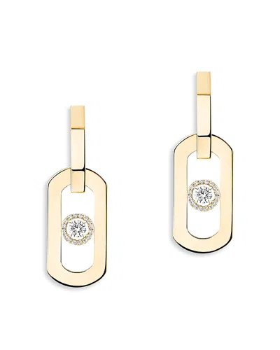 Messika 18k Yellow Gold So Move Diamond Halo Oval Drop Earrings
