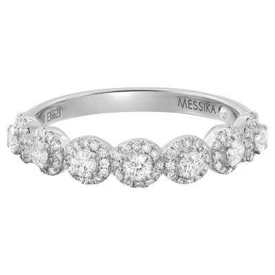 Pre-owned Messika Alliance Joy Demi-tour Diamond Ring 18k White Gold Size 52 Us 6