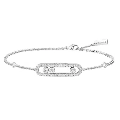 Messika Baby Move 18k White Gold Diamond Bracelet In Metallic