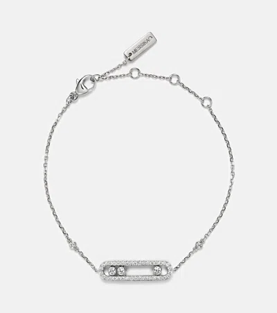 Messika Baby Move 18kt White Gold Bracelet With Diamonds In Metallic