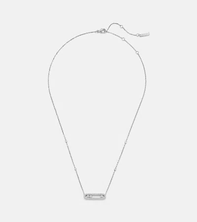 Messika Baby Move 18kt White Gold Necklace With Diamonds In Silver