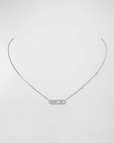 Messika Baby Move 18k White Gold Diamond Pave Necklace In 10 White Gold