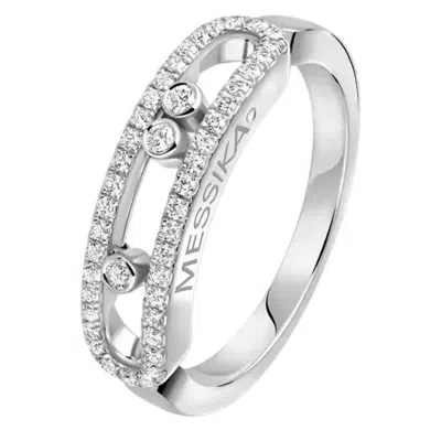 Messika Baby Move Pave 18k White Gold Ring In Silver