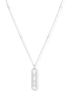 Messika Baby Move Pavé Diamond Pendant Necklace In White Gold/diamond