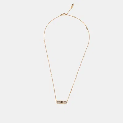 Pre-owned Messika Baby Move Pavé Diamonds 18k Rose Gold Necklace