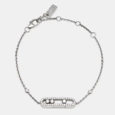 Pre-owned Messika Baby Move Pavé Diamonds 18k White Gold Bracelet