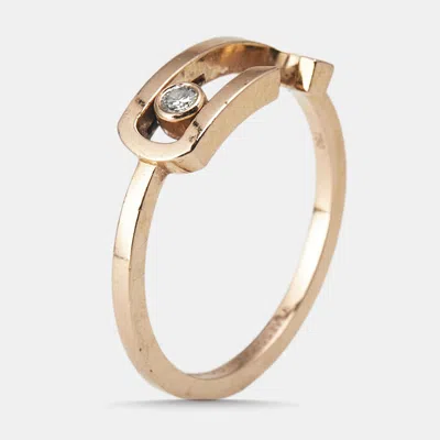 Pre-owned Messika By Gigi Hadid Move Addiction Diamond 18k Rose Gold Ring Eu 53