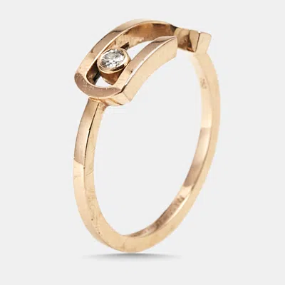 Pre-owned Messika By Gigi Hadid Move Addiction Diamond 18k Rose Gold Ring Eu 53