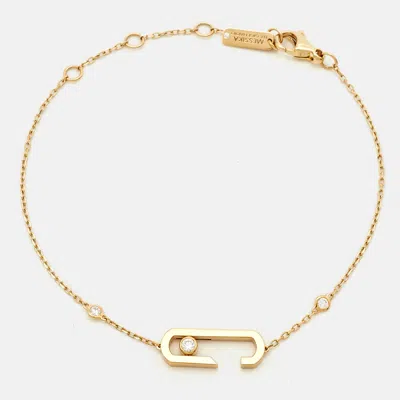 Pre-owned Messika By Gigi Hadid Move Addiction Diamond 18k Yellow Gold Bracelet