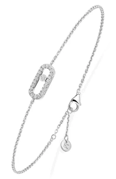 Messika Care Diamond Pavé Station Chain Bracelet In White Gold