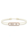 Messika Cares Pavé 18ct Rose-gold And 0.26ct Diamond Cord Bracelet In Pink Gold