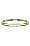 Messika Cares Pavé 18ct White-gold And 0.26ct Diamond Cord Bracelet In White Gold