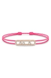 Messika Care Pavé Diamond Friendship Bracelet In Pink