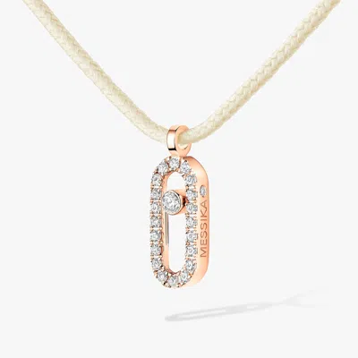 Messika Care(s) Cream Cord Pave Necklace In Gold