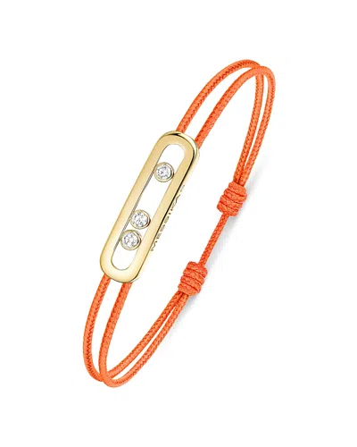 Messika Cares Diamond Orange Cord Slider Bracelet, 0.09 Tcw In Gold