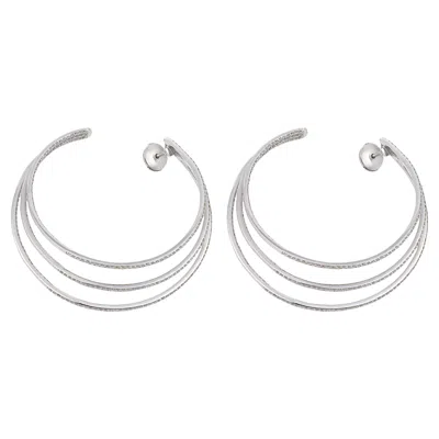 Pre-owned Messika Diamond 18k White Gold Gatsby Hoop Earrings