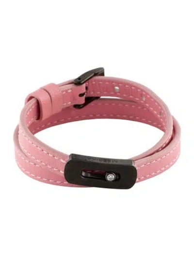 Pre-owned Messika Diamond & Leather My Move Wrap Bracelet In Multi