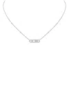 Messika Diamond Baby Move Pave Necklace In 18k Gold, 17.7, 0.33 Tcw In Metallic