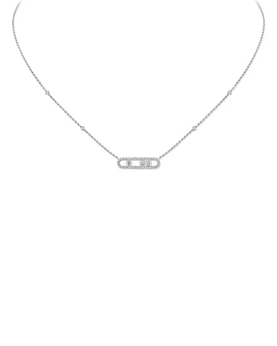 Messika Diamond Baby Move Pave Necklace In 18k Gold, 17.7, 0.33 Tcw In Metallic