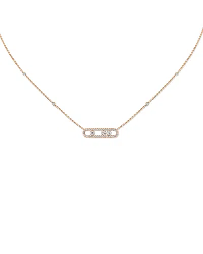 Messika Diamond Baby Move Pave Necklace In 18k Gold, 17.7, 0.33 Tcw In Multi