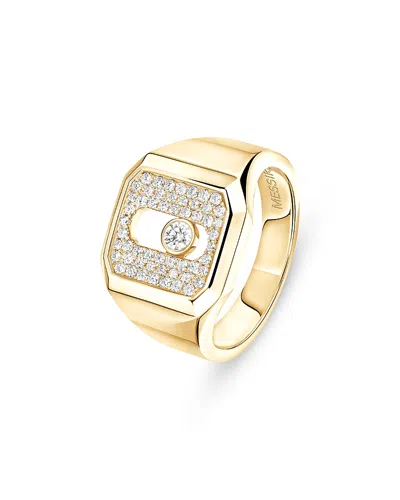 Messika Diamond Move Joaillerie Pave Signet Ring In 18k Gold, 0.27 Tcw