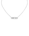 Messika Diamond Move Pave Necklace In 18k Gold, 16.5, 0.7 Tcw In Metallic