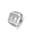 Messika Diamond Move Titanium Natural Signet Ring In Titanium, 0.06 Tcw In Metallic