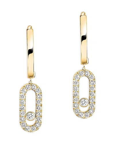 Messika Diamond Move Uno Hoop Earrings In 18k Gold, 0.19 Tcw In Gold