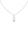 Messika Diamond Move Uno Large Model Pave Necklace In 18k Gold, 17.7, 0.35 Tcw In Metallic