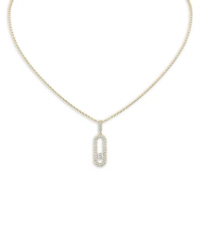 Messika Diamond Move Uno Large Model Pave Necklace In 18k Gold, 17.7, 0.35 Tcw