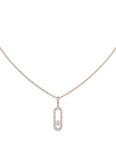 Messika Diamond Move Uno Large Model Pave Necklace In 18k Gold, 17.7, 0.35 Tcw In Metallic