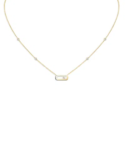 Messika Diamond Move Uno Necklace In 18k Gold, 17.7, 0.10 Tcw