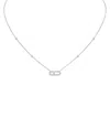 Messika Diamond Move Uno Pave Necklace In 18k Gold, 16.5, 0.22 Tcw In Metallic